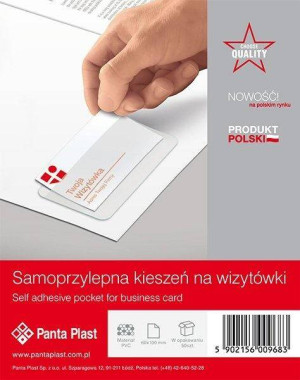 Kieszeń samoprzylepna na wizytówki 100x60mm.