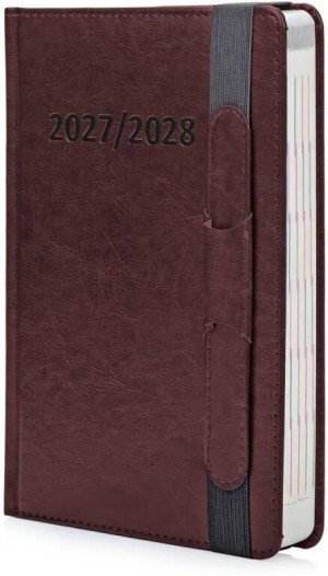 Kalendarz 2027/28 A5 Dwu-letni Bordowy