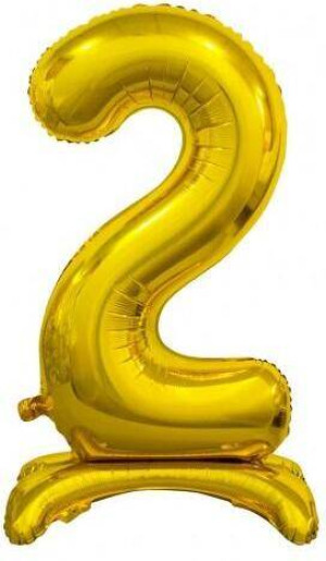 Balon foliowy B&C Cyfra stojąca 2 złota 74cm