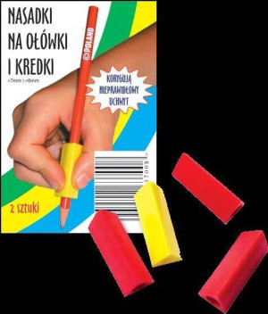 Nasadki trójkątne podłużne na ołówki i kredki