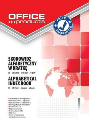 Skorowidz alfabetyczny A5 Office Products w kratkę 96 kart.