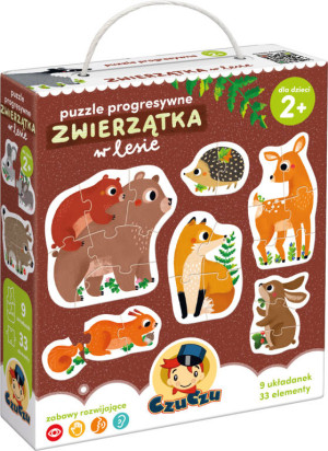 CzuCzu. Zwierzątka w lesie. Puzzle Progresywne. 2+