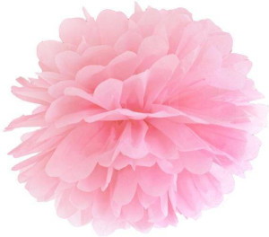 Pompon bibułowy jasno różowy 25cm