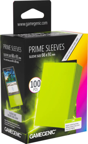 Gamegenic: Prime Sleeves (66x91 mm) - Lime - 100 sztuk