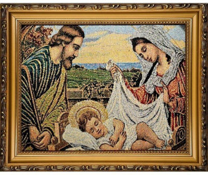 Obraz Haftowany Św. Rodzina 27,5x22cm