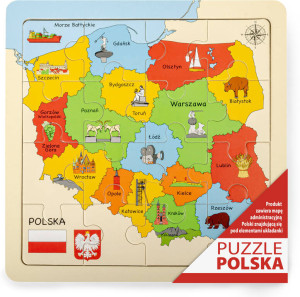 Puzzle Mapa drewniane 25x25cm