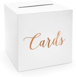 Pudełko na koperty Cards różowe złoto 24x24x24cm