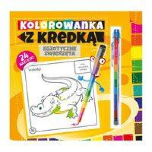 Kolorowanka z kredką. Egzotyczne zwierzęta