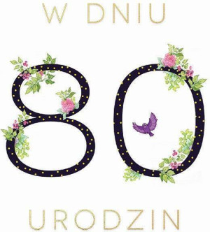 Karnet Swarovski kwadrat: Urodziny 80