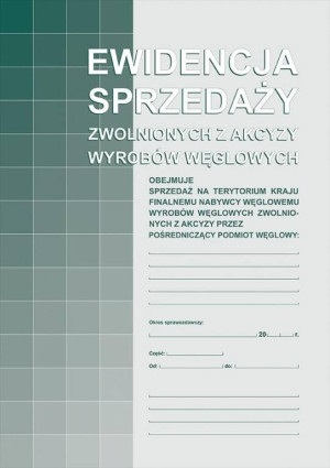 Ewidencja sprzedaży zwolnionych z akcyzy wyrobów węglowych 305-1