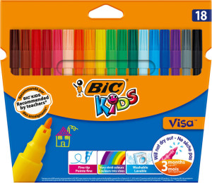 BIC. Flamastry Kids Visa, 18 kolorów