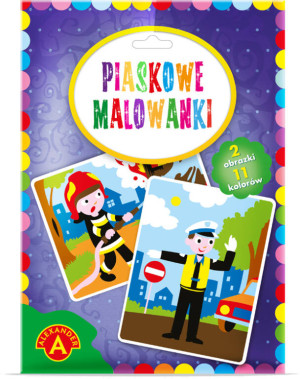 Piaskowe malowanki. Policjant i Strażak