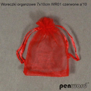 Woreczki organzowe czerwone 7x10cm