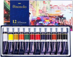 Farby akwarelowe Finenolo 12ml.12 kolorów