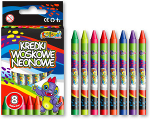 Kredki woskowe neonowe. Dino