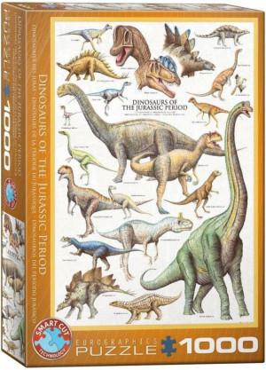 Puzzle 1000 Dinozaury z okresu jurajskiego 6000-0099