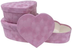 Pudełko Flower Box welur serce róż ROZETTE