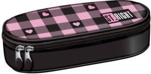 Piórnik saszetka z wewnętrzną klapką Pink Checkered
