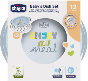 Chicco. Talerze. 2 sztuki. 12 miesięcy. Szary