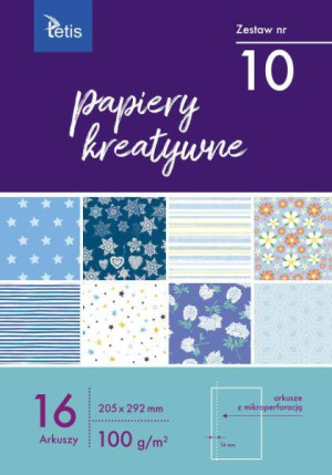 Tetis. Papiery kreatywne 205x292mm, 16 arkuszy