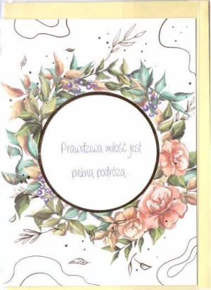 Karnet B6 Ślub cytat. Róża