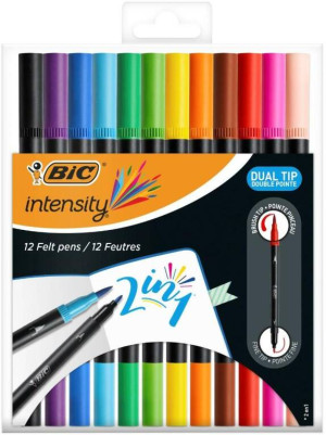Flamastry dwustronne. Intensity Dual Tip. 12 kolorów