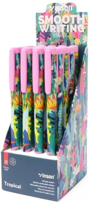Długopis z zatyczką Fashion Tropical nieb