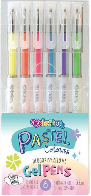 Długopisy żelowe pastel. Colorino Kids. 6 kolorów