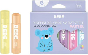 Kredki żelowe w sztyfcie. BB Pastel. 6 kolorów