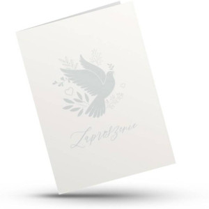 Kartka składana - Zaproszenie - gołąb