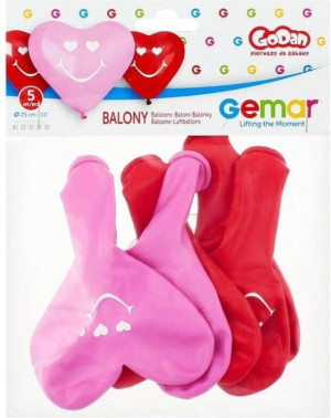 Balony Uśmiechnięte serca 5 sztuk