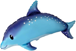 Balon foliowy 61cm Słodki Delfin niebieski
