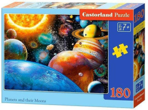 Puzzle 180 Planety i ich księżyce