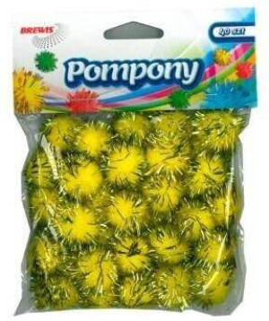 Pompony 2cm. Metaliczne złote