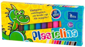 Tetis. Plastelina 15g, 12 kolorów