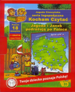 Jagoda i Janek podróżują po Polsce. Kocham Czytać. Seria logopedyczna. Pakiet 18 zeszytów
