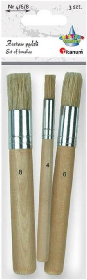 Pędzle szczecionowe okrągłe do tapowania mix 3szt