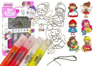 Witraże zawieszki DIY księżniczki,6 sztuk