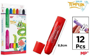 Farby tempera w sztyfcie 12 kolorów