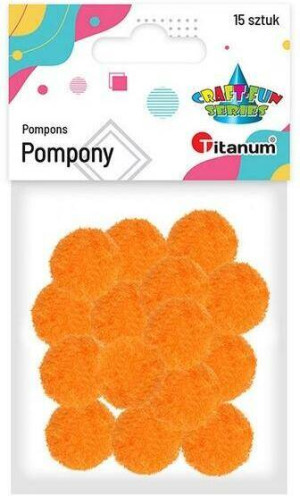 Pompony poliestrowe 18 mm, pomarańczowe