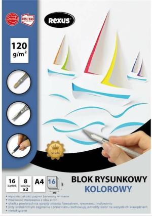 Blok rysunkowy A4/16K. Kolorowy, barwiony