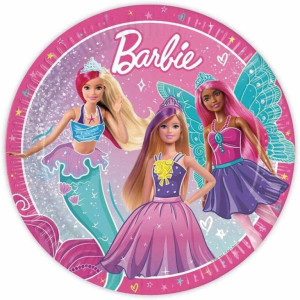Talerzyki papierowe Barbie Fantasy 23cm