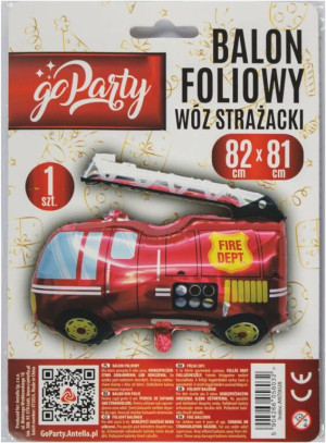 Balon foliowy Wóz strażacki 82x81cm