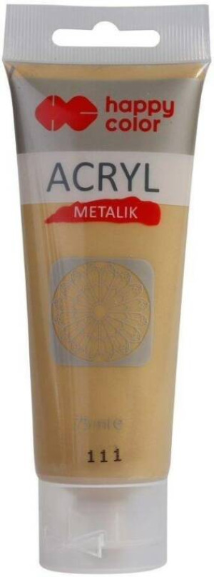 Farba akrylowa 75ml złoto metalik HAPPY COLOR