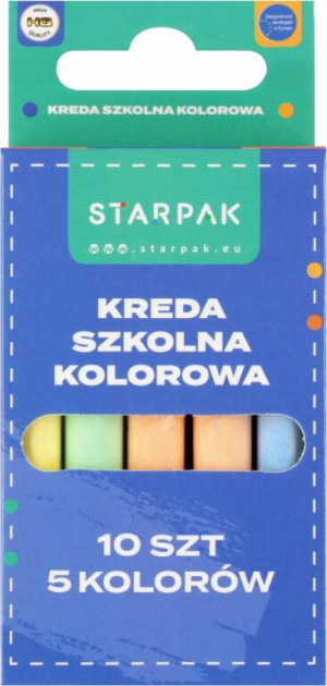 Kreda szkolna kolorowa. 10 sztuk.