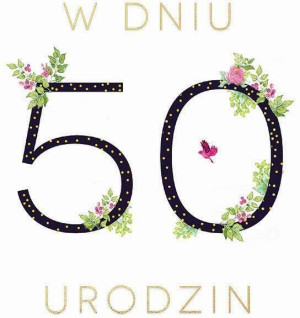 Karnet Swarovski kwadrat: Urodziny 50