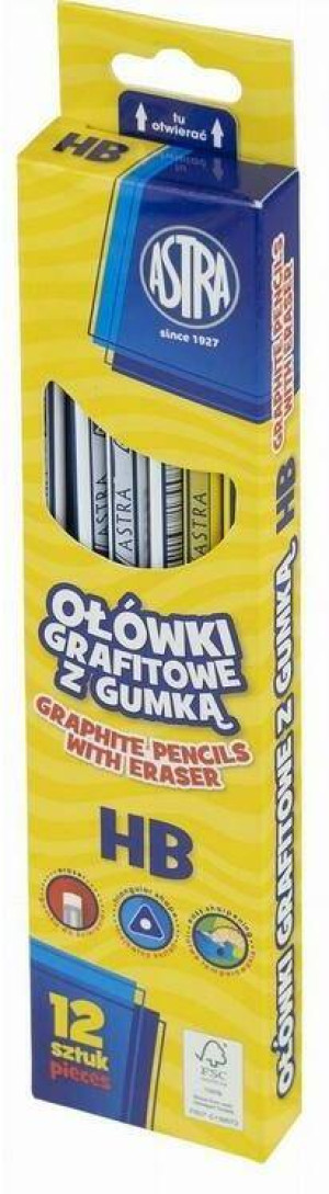 Ołówek grafitowy HB z gumką