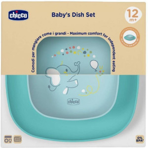 Chicco. Talerze. 2 sztuki. Turkusowy. 12 miesięcy
