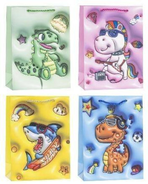 Torebka ozdobna 31x40x12cm dziecięce mix ROZETTE. 1 sztuka