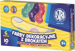 Farby plakatowe. Brokat. 6 kolorów 10 ml